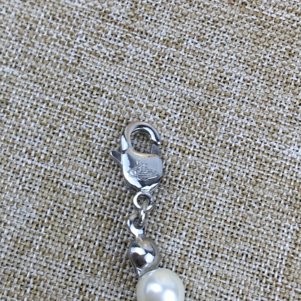 BRAND NEW Vivienne westwood Silver Orb Pearl Choker Necklace - Picture 6 of 8